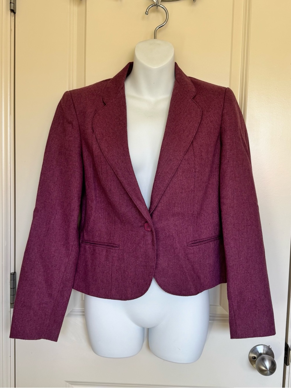 Women's Burgundy Tailored Blazer Jacket
